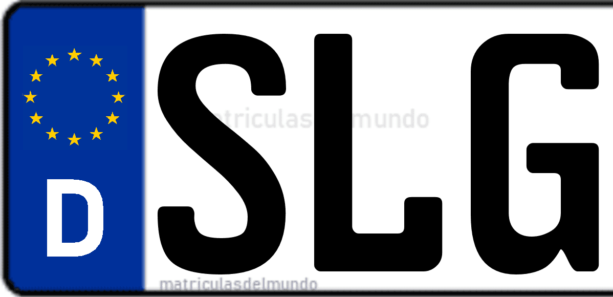 Imagen de matrícula de Alemania con código 'SLG'