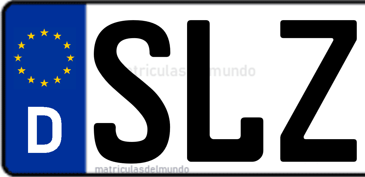 Imagen de matrícula de Alemania con código 'SLZ'
