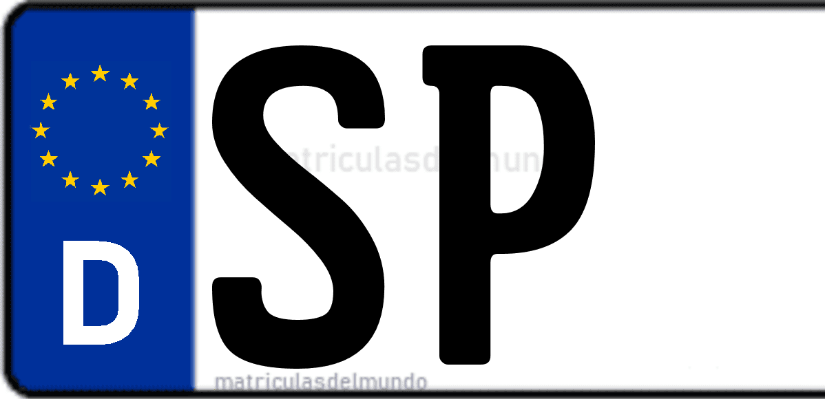 Imagen de matrícula de Alemania con código 'SP'
