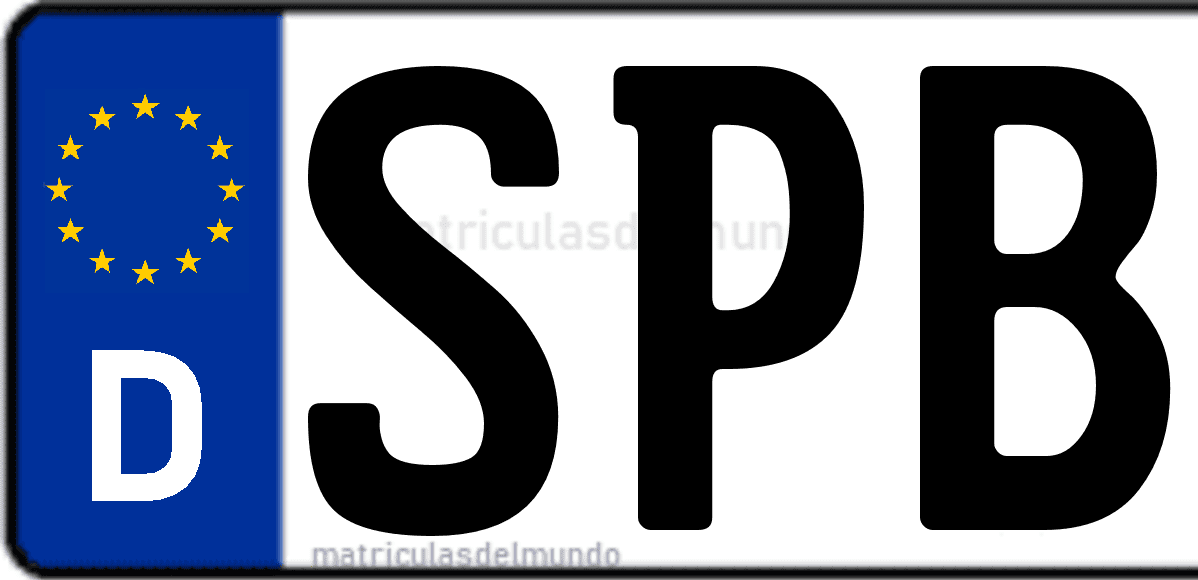 Imagen de matrícula de Alemania con código 'SPB'