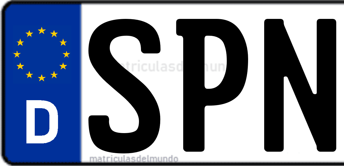 Imagen de matrícula de Alemania con código 'SPN'