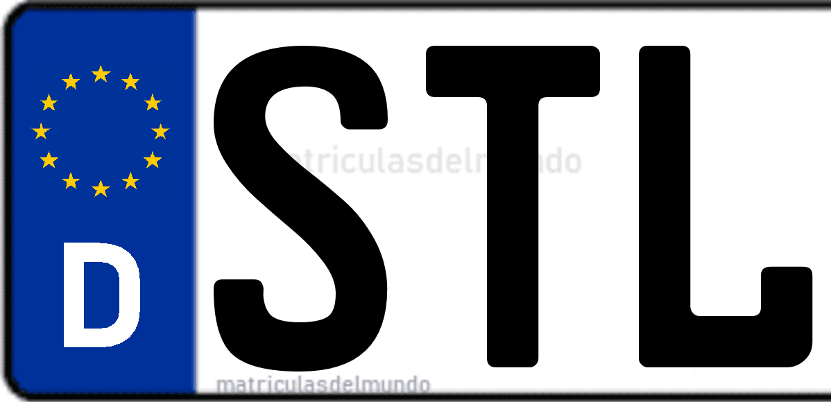 Imagen de matrícula de Alemania con código 'STL'
