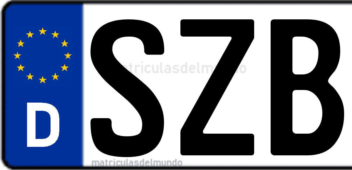 Imagen de matrícula de Alemania con código 'SZB'