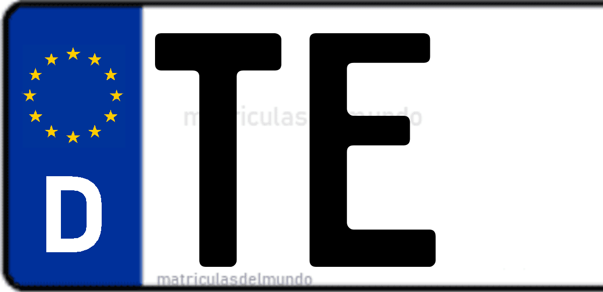 Imagen de matrícula de Alemania con código 'TE'