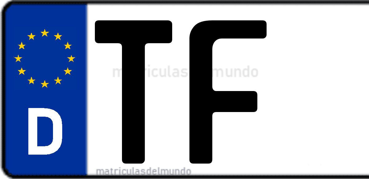 Imagen de matrícula de Alemania con código 'TF'