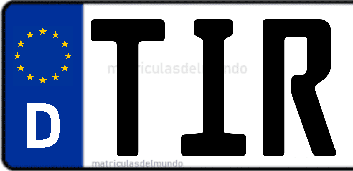 Imagen de matrícula de Alemania con código 'TIR'