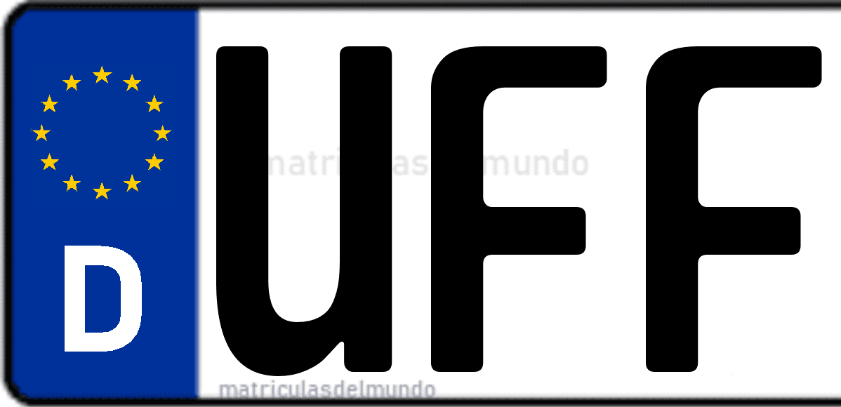 Imagen de matrícula de Alemania con código 'UFF'