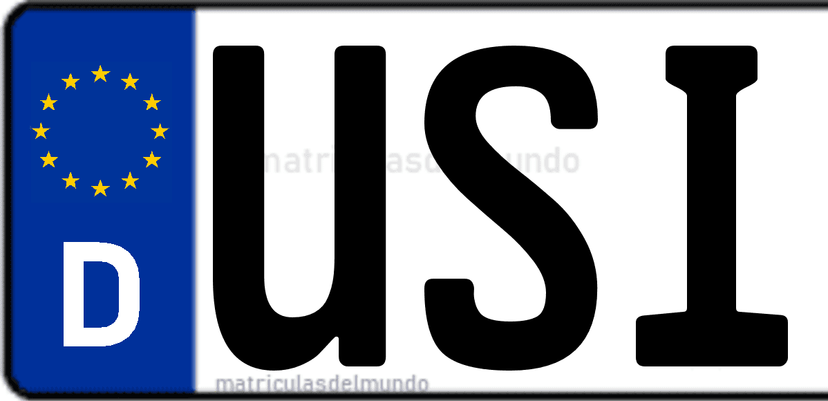 Imagen de matrícula de Alemania con código 'USI'