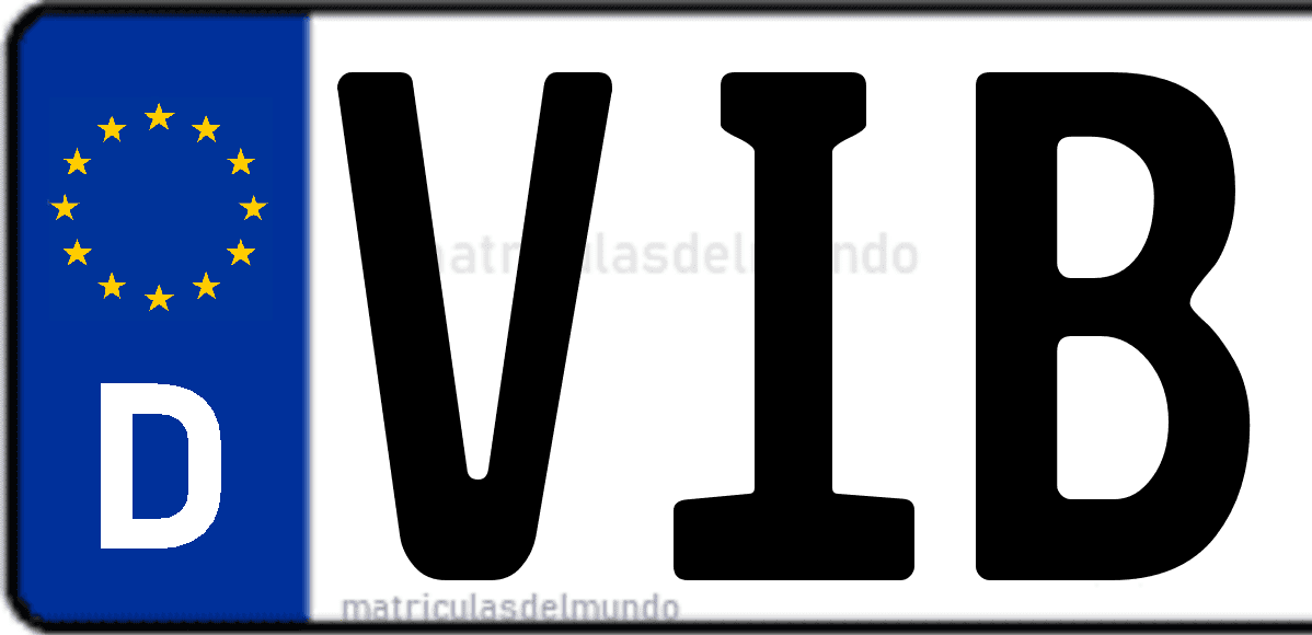 Imagen de matrícula de Alemania con código 'VIB'