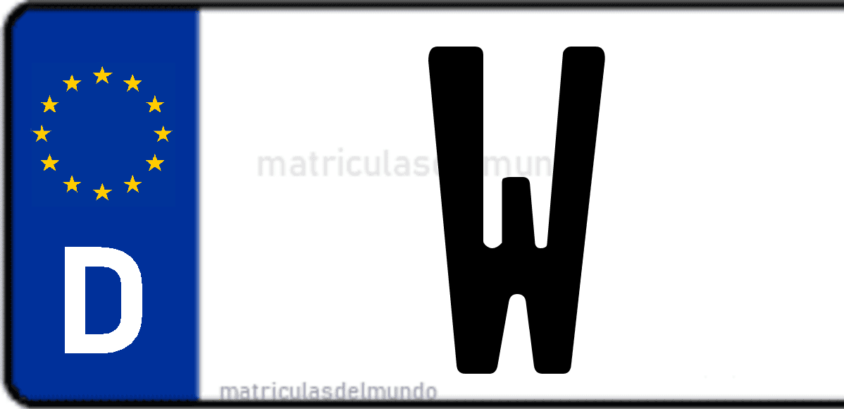 Imagen de matrícula de Alemania con código 'W'