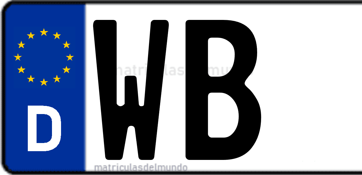 Imagen de matrícula de Alemania con código 'WB'