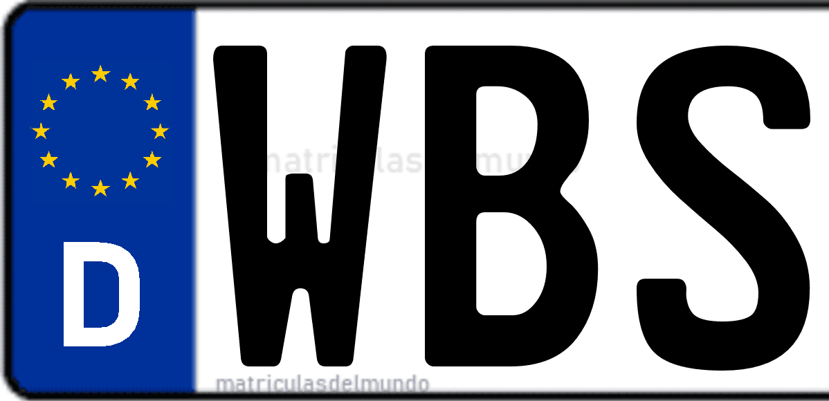 Imagen de matrícula de Alemania con código 'WBS'