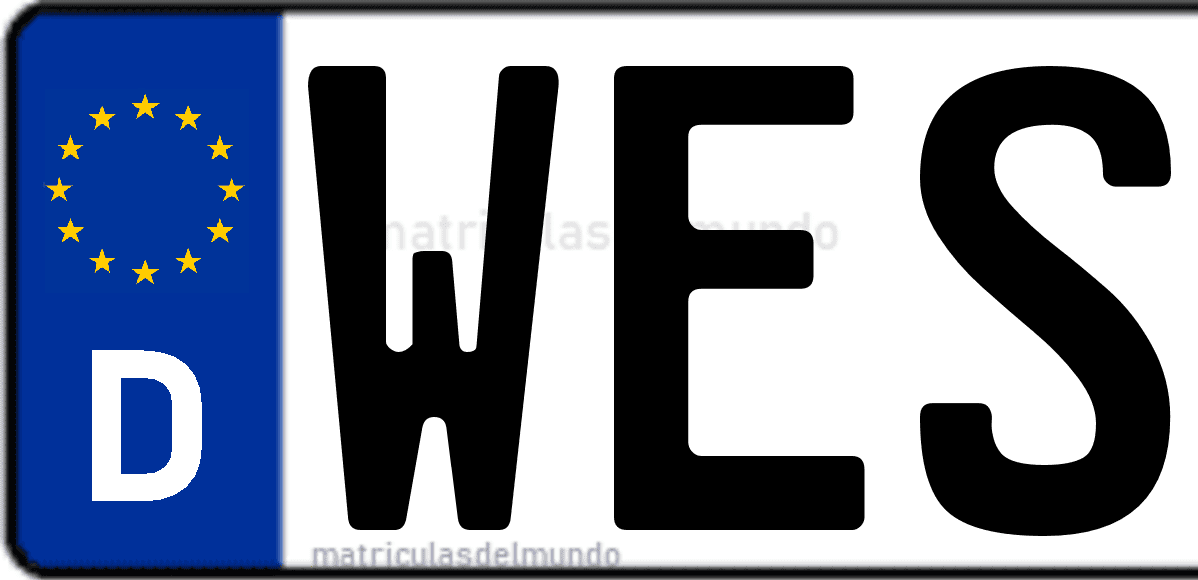 Imagen de matrícula de Alemania con código 'WES'