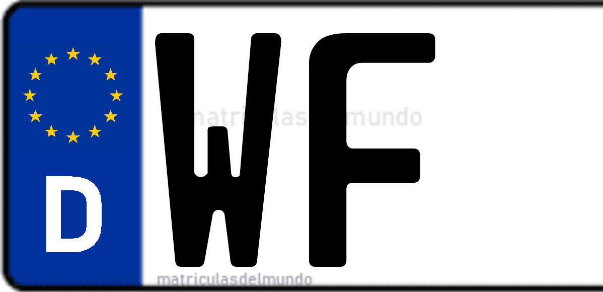 Imagen de matrícula de Alemania con código 'WF'