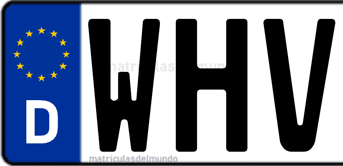 Imagen de matrícula de Alemania con código 'WHV'
