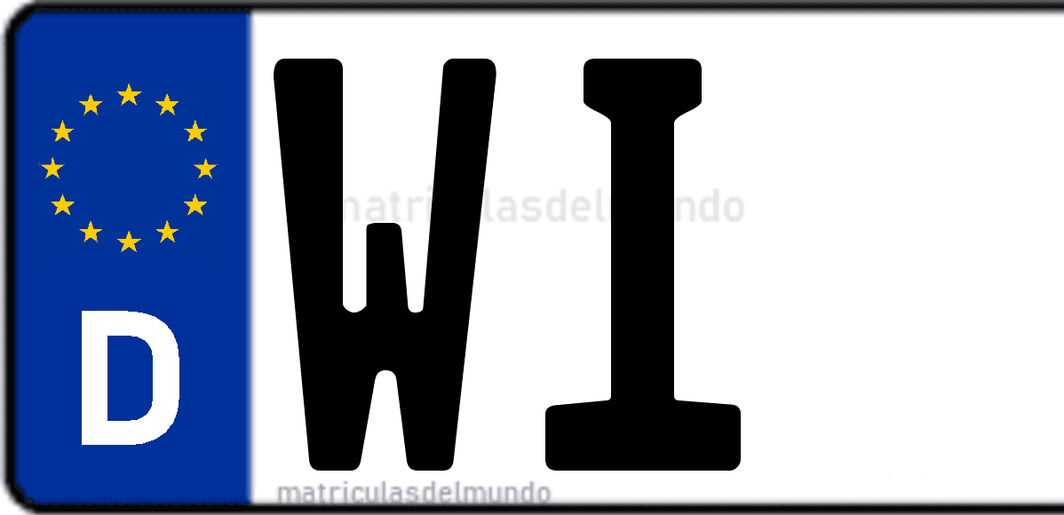 Imagen de matrícula de Alemania con código 'WI'