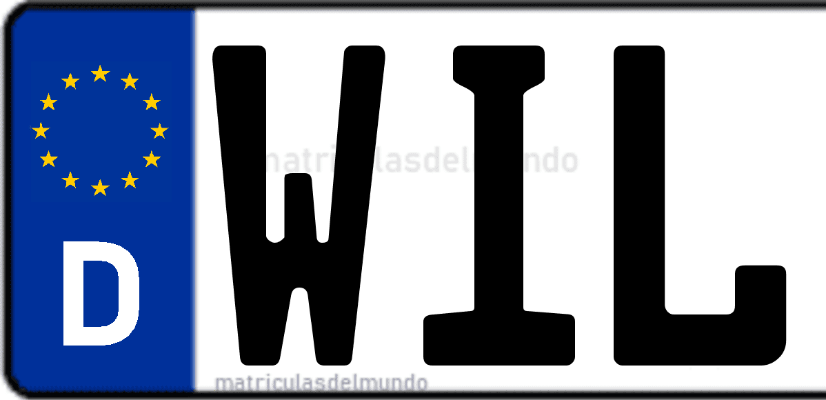 Imagen de matrícula de Alemania con código 'WIL'