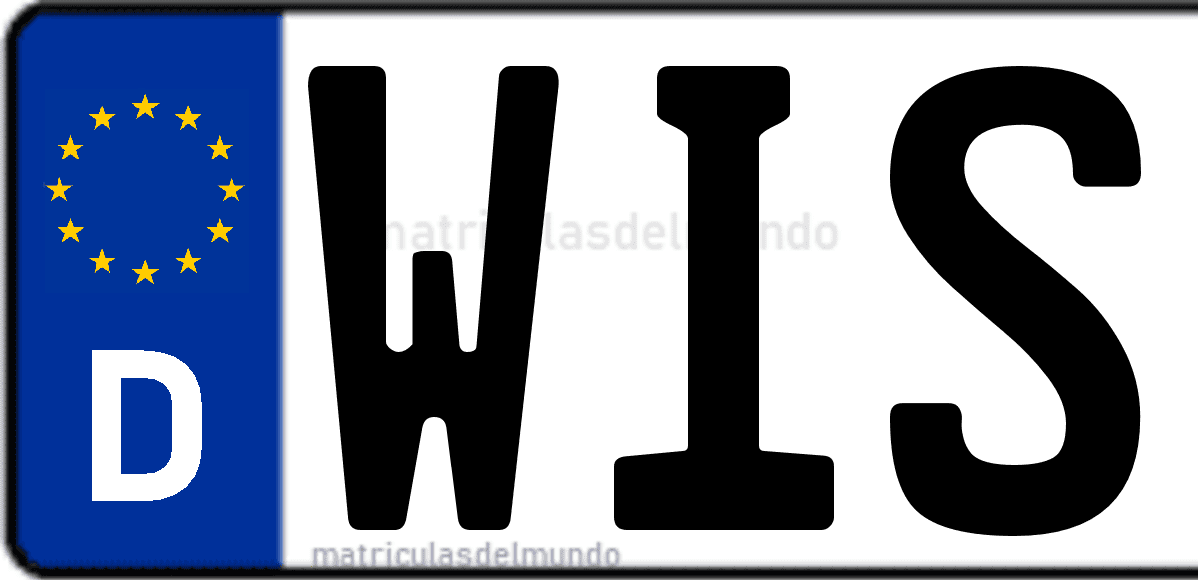 Imagen de matrícula de Alemania con código 'WIS'