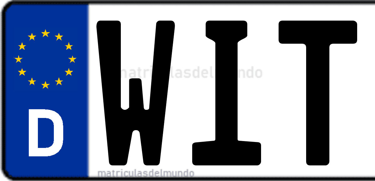 Imagen de matrícula de Alemania con código 'WIT'