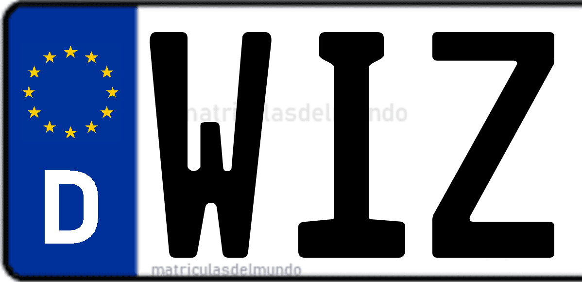 Imagen de matrícula de Alemania con código 'WIZ'