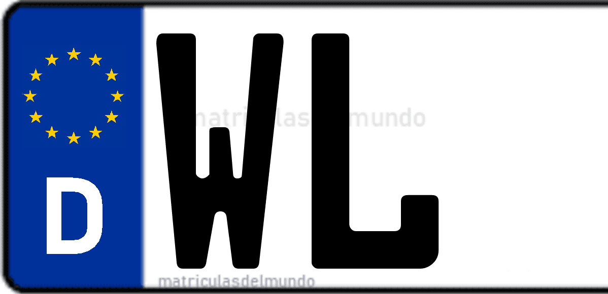 Imagen de matrícula de Alemania con código 'WL'