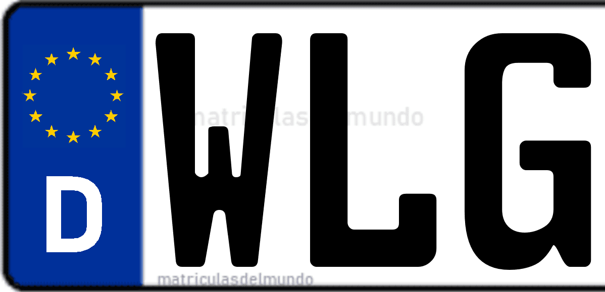 Imagen de matrícula de Alemania con código 'WLG'