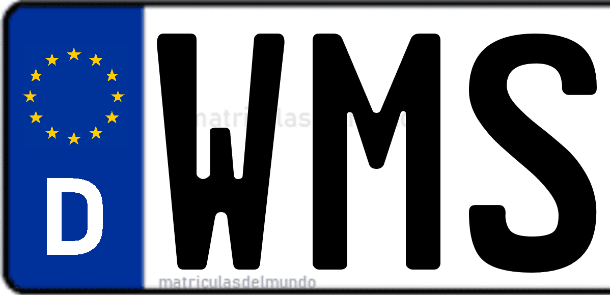 Imagen de matrícula de Alemania con código 'WMS'