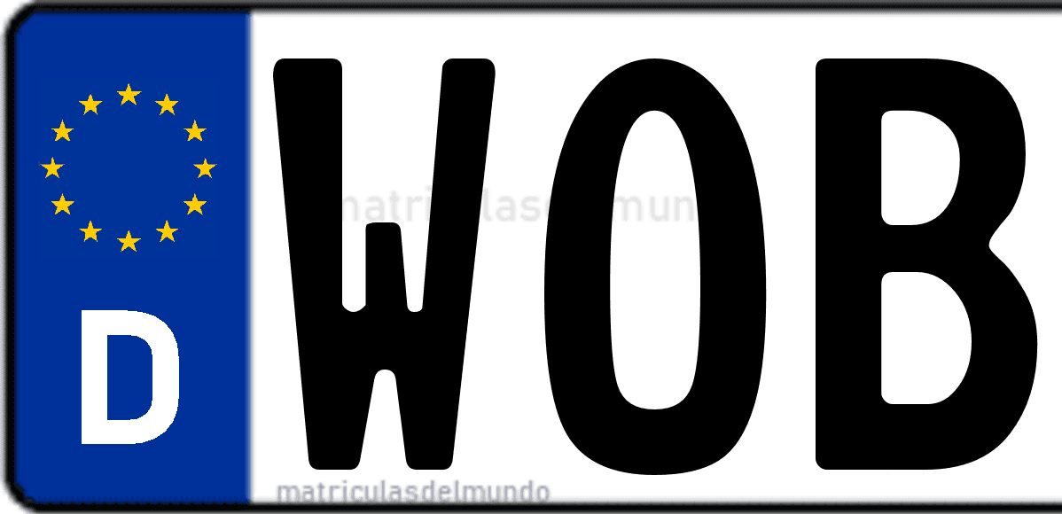 Imagen de matrícula de Alemania con código 'WOB'