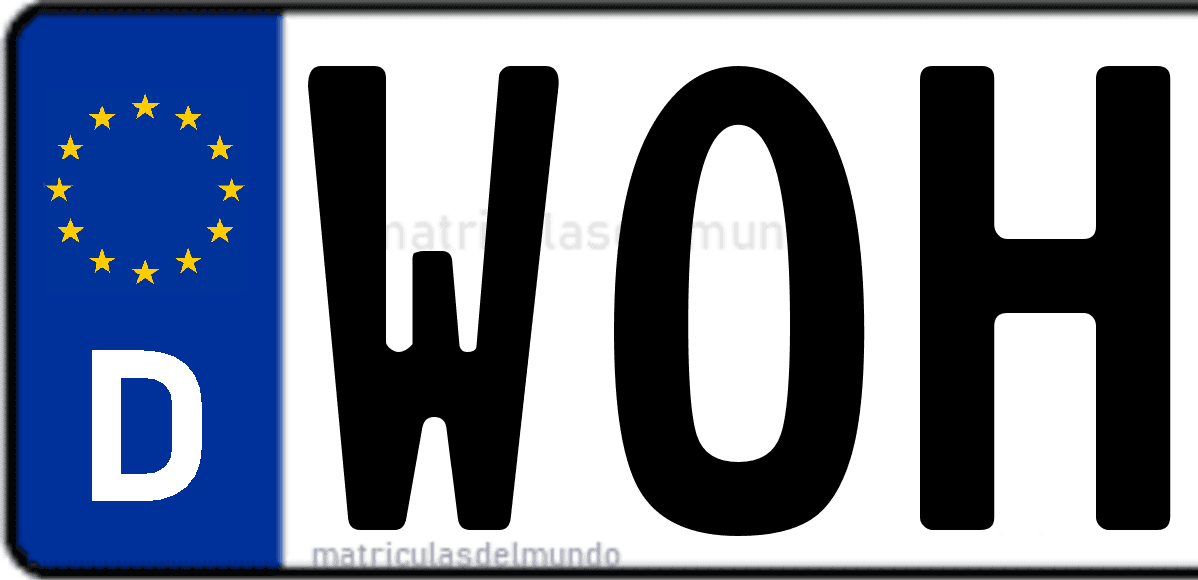 Imagen de matrícula de Alemania con código 'WOH'