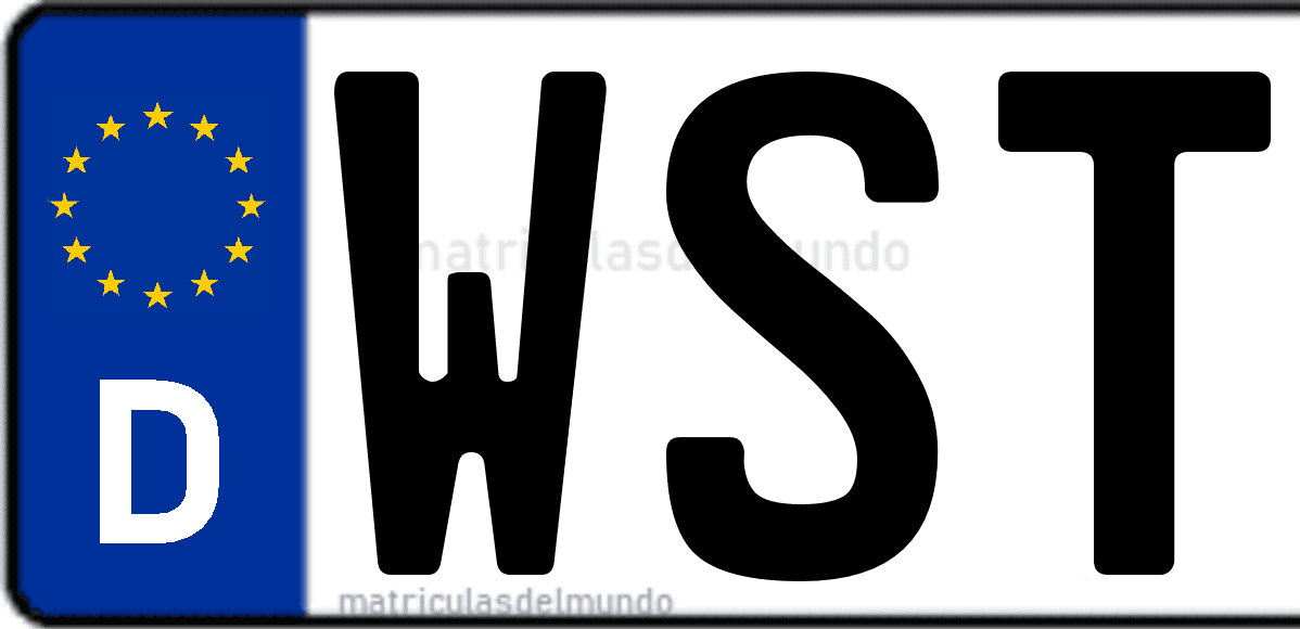 Imagen de matrícula de Alemania con código 'WST'