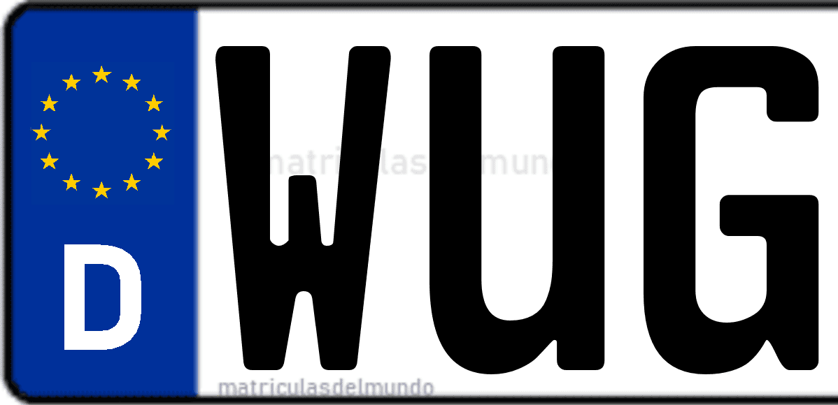 Imagen de matrícula de Alemania con código 'WUG'