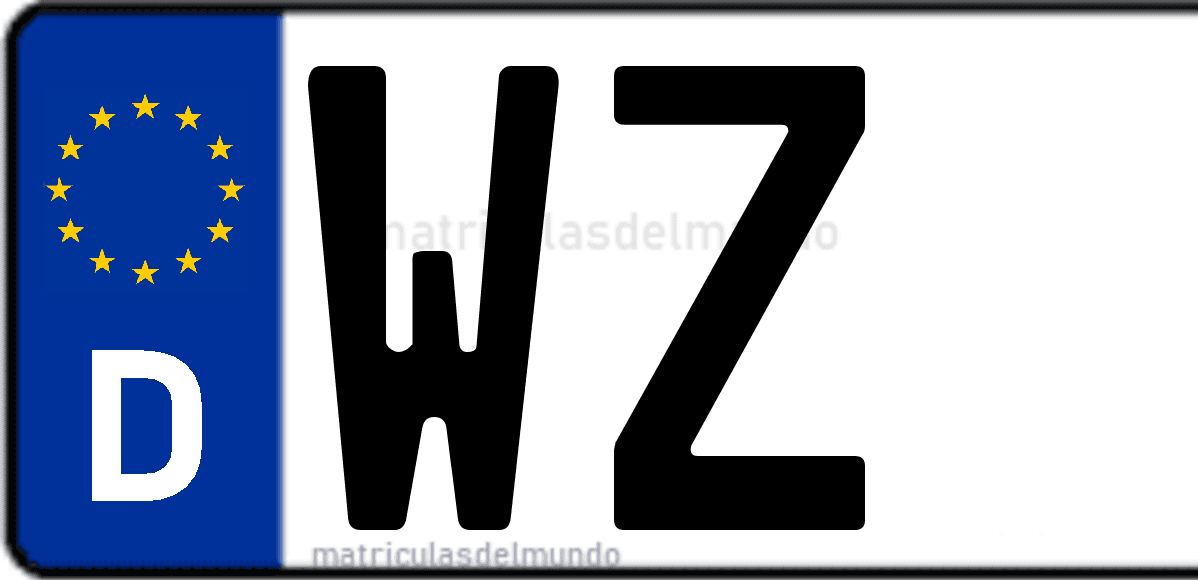 Imagen de matrícula de Alemania con código 'WZ'