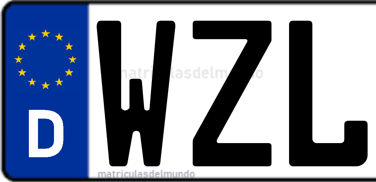 Imagen de matrícula de Alemania con código 'WZL'