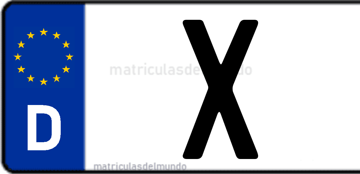 Imagen de matrícula de Alemania con código 'X'