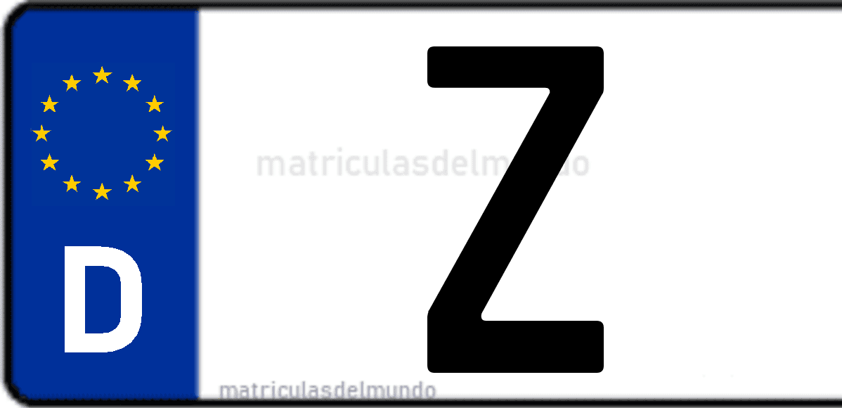 Imagen de matrícula de Alemania con código 'Z'