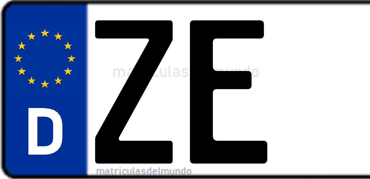 Imagen de matrícula de Alemania con código 'ZE'
