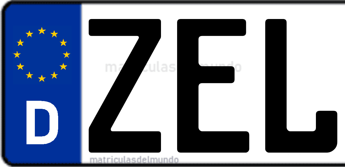 Imagen de matrícula de Alemania con código 'ZEL'