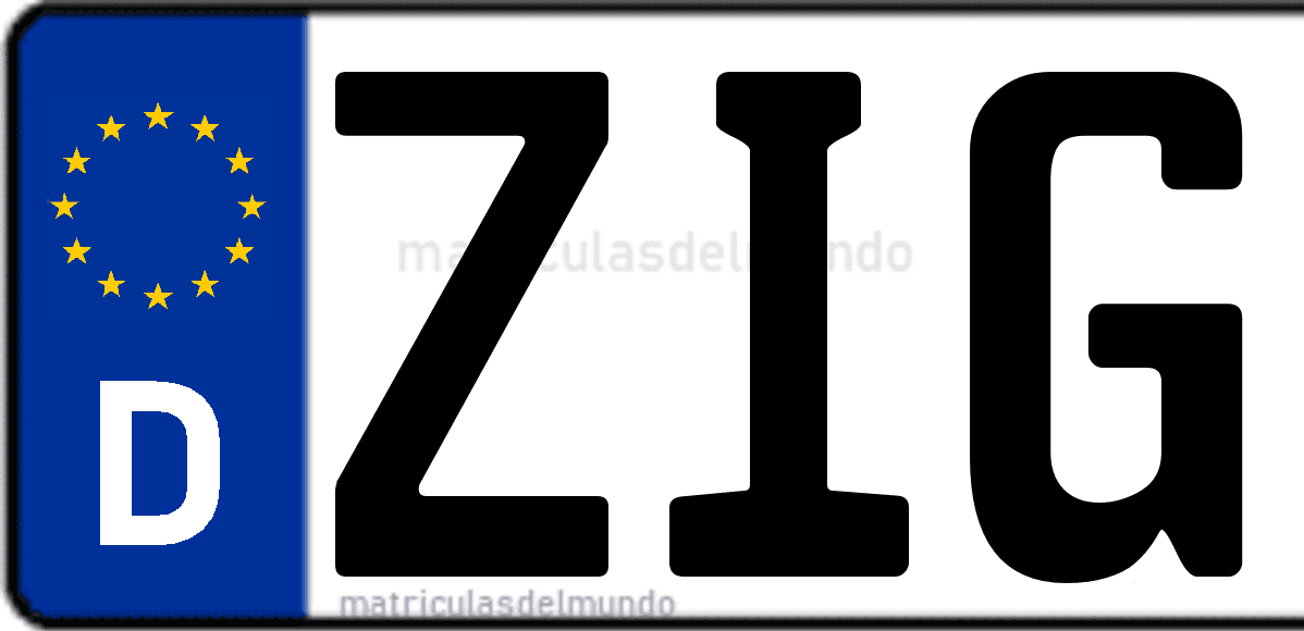 Imagen de matrícula de Alemania con código 'ZIG'