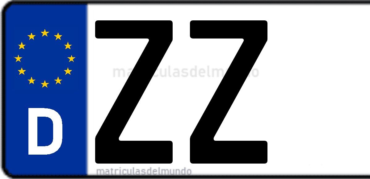 Imagen de matrícula de Alemania con código 'ZZ'