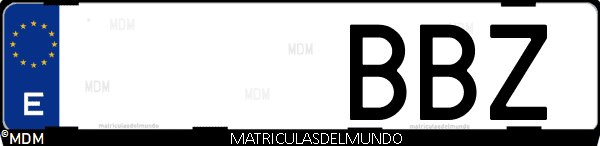 Imágen de matrícula de coche con letras BBZ de España