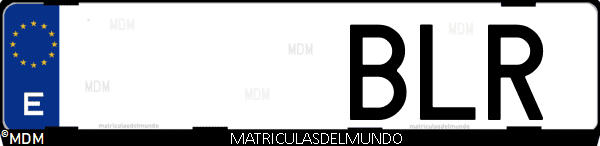 Imágen de matrícula de coche con letras BLR de España