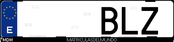 Imágen de matrícula de coche con letras BLZ de España