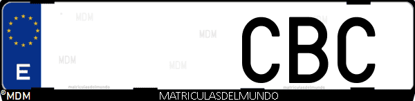 Imágen de matrícula de coche con letras CBC de España