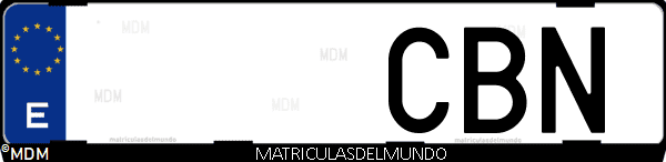 Imágen de matrícula de coche con letras CBN de España