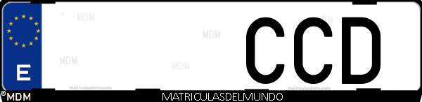 Imágen de matrícula de coche con letras CCD de España