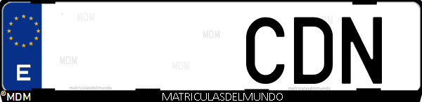 Imágen de matrícula de coche con letras CDN de España
