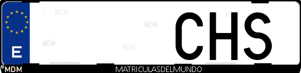 Imágen de matrícula de coche con letras CHS de España