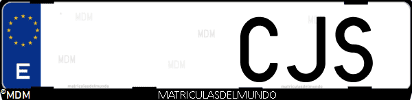 Imágen de matrícula de coche con letras CJS de España