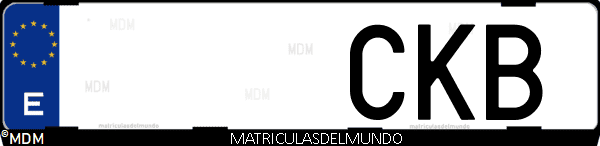 Imágen de matrícula de coche con letras CKB de España