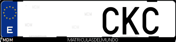 Imágen de matrícula de coche con letras CKC de España